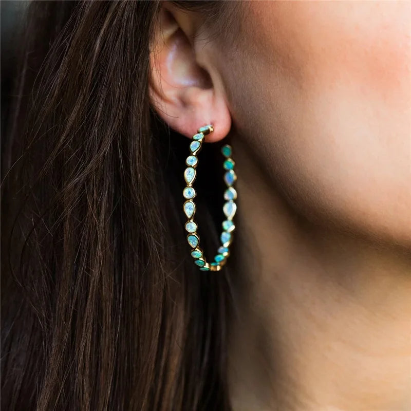 Levoire | Commande De Vin Boucles D'Oreilles Opale Bleue Or Or