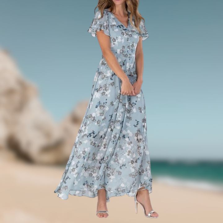 Levoire | Robe d'été à thème floral Azzurro clair