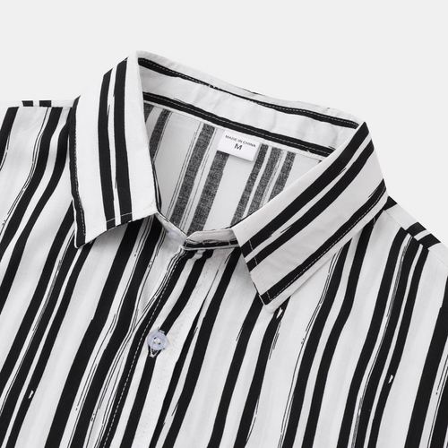 Levoire | Chemise À Manches Courtes Pour Hommes Blanc Noir