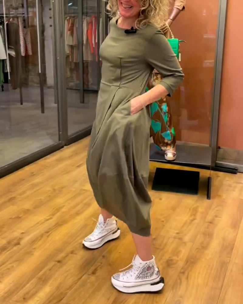 Levoire | Robe flatteuse pour femmes avec col rond élégante pour femmes