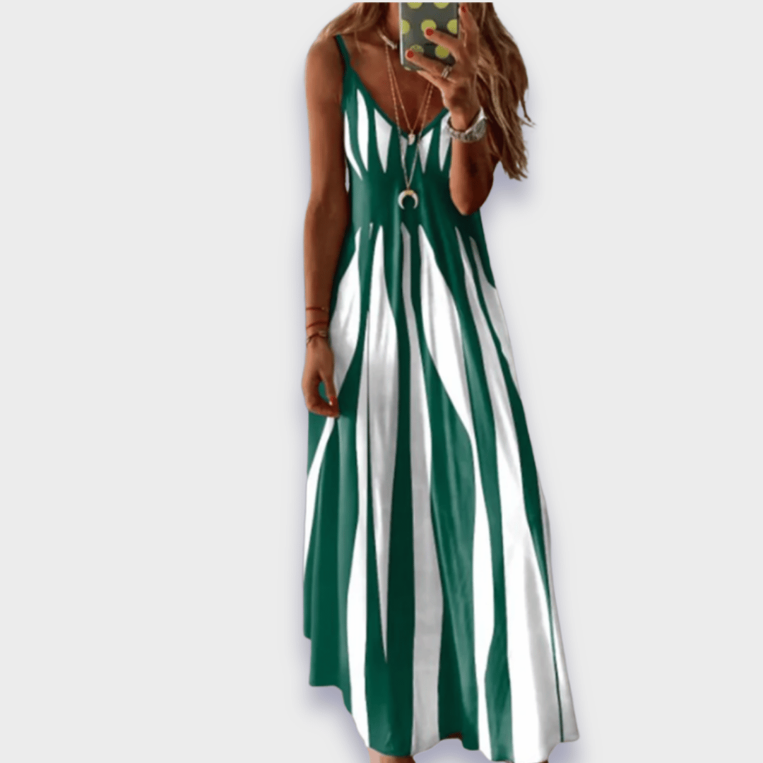 Levoire | Robe D'Été Longue En Tissu Premium Fait Main Vert foncé