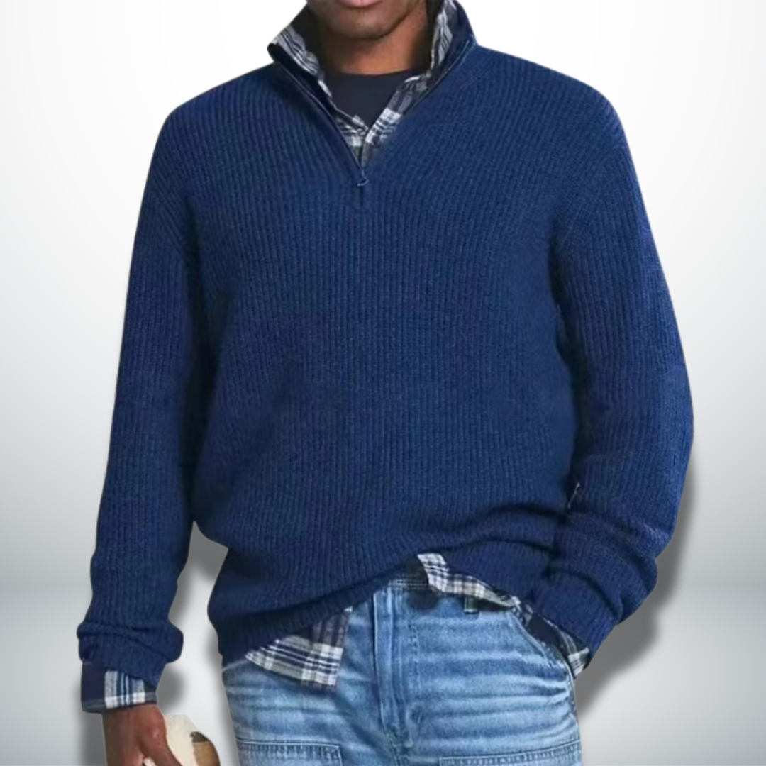 Levoire | Pull chaud avec col roulé Bleu Foncé