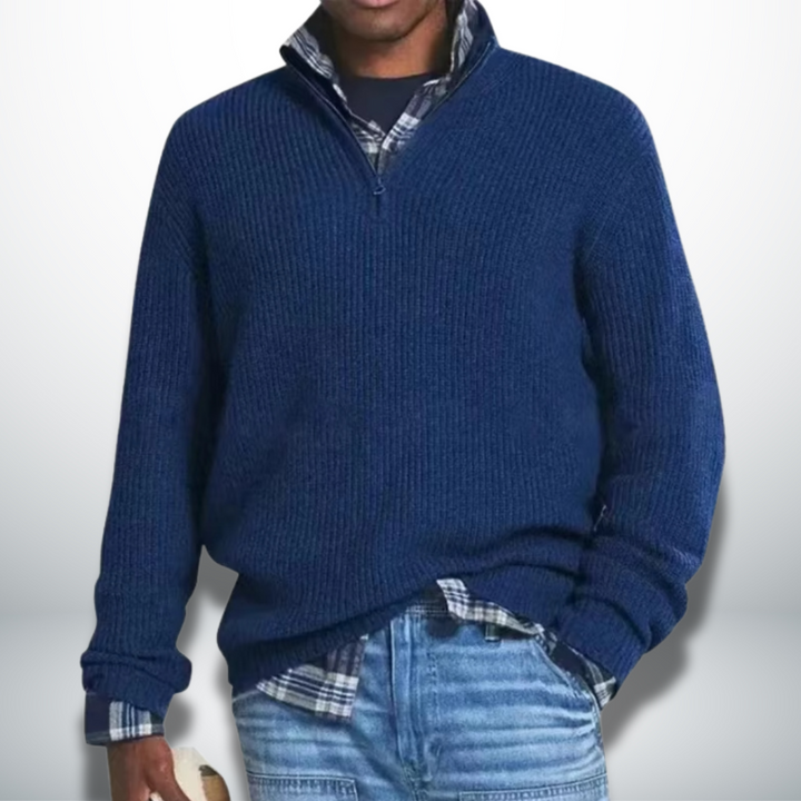 Levoire | Pull chaud avec col roulé Bleu Foncé