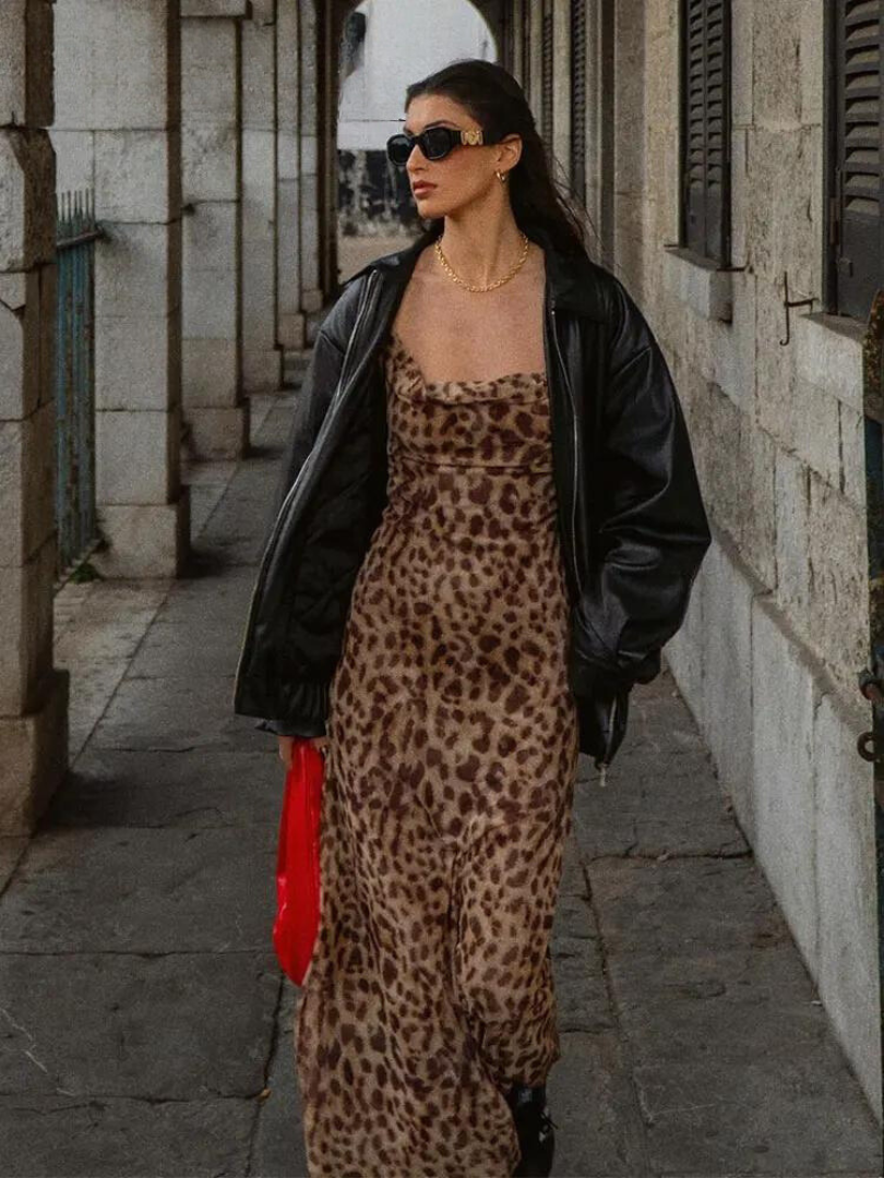 Levoire | Robe Élégante Avec Motif Léopard Pour Femmes