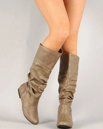 Levoire | Bottes Plates À Plis Jusqu'Au Genou