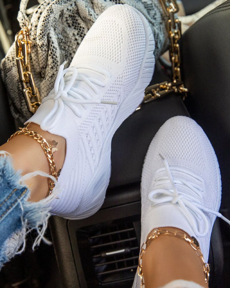 Levoire | Baskets En Maille Colorées Pour Tous Les Jours Blanc