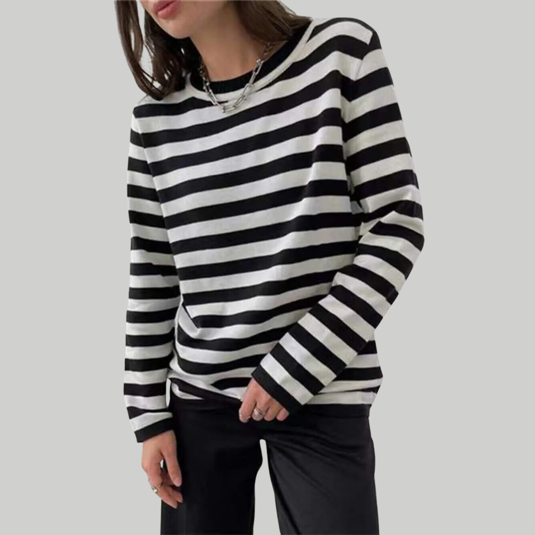 Levoire | Pull Rayé Pour Un Look Décontracté Noir