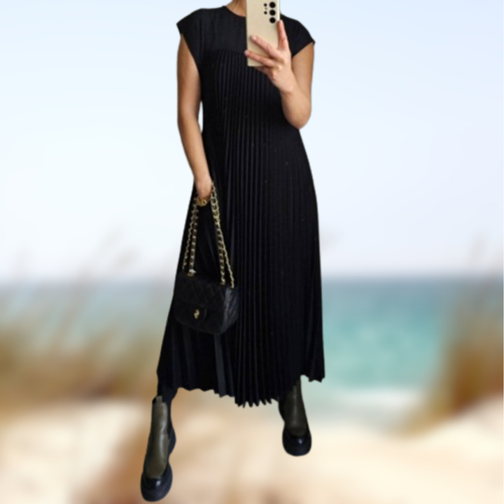 Levoire | Robe d'été plissée Nero