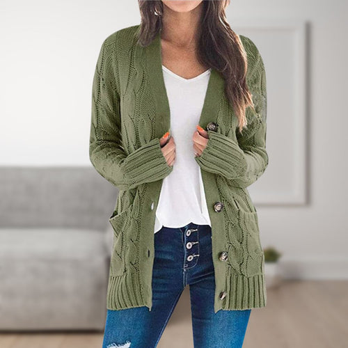 Levoire | Gilet Tricot Mi-Long Avec Boutons Pour Femmes