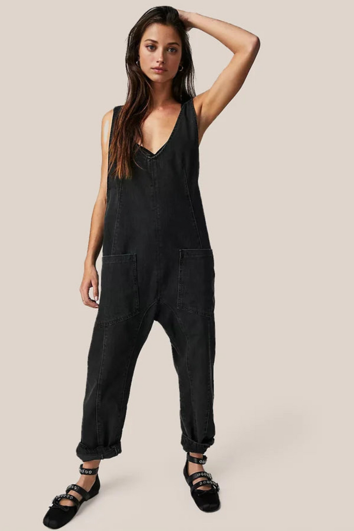 Levoire | Combinaisons En Jean Pour Femmes Noir