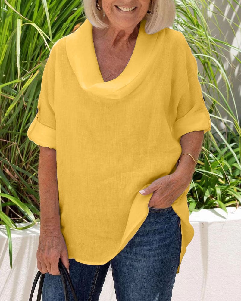 Levoire | Chemisier En Lin Dans Une Couleur Unie Jaune