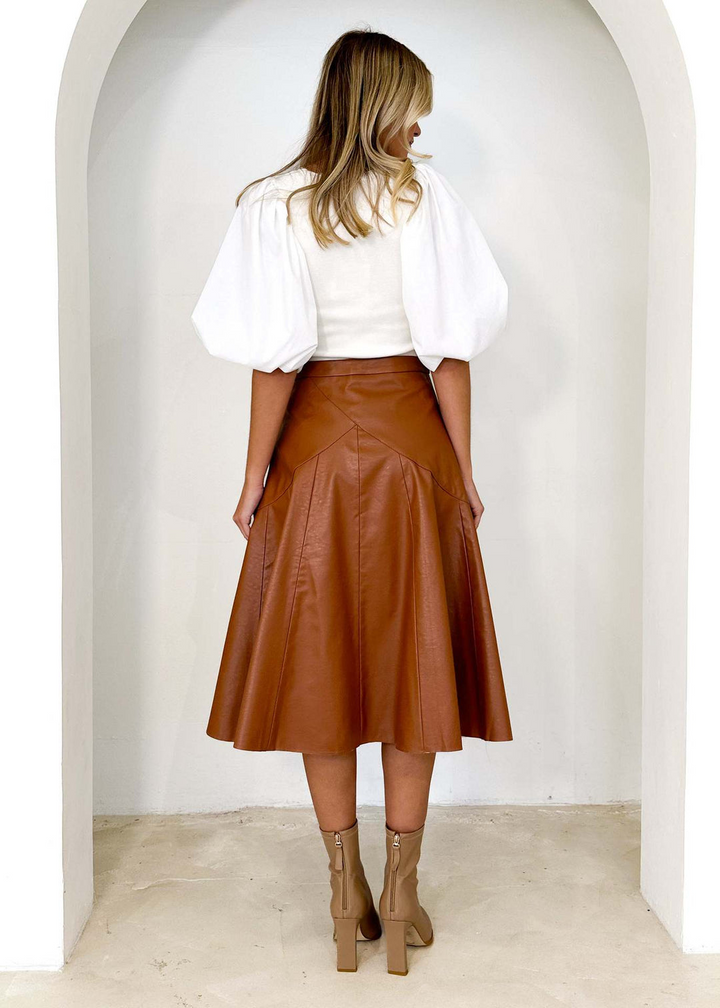 Levoire | Jupe midi taille haute classique Élégante jupe classique pour femmes