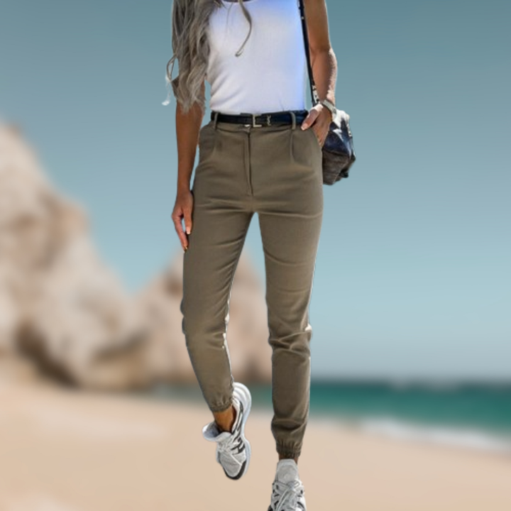 Levoire | Pantalons décontractés pour femmes Vert Militaire
