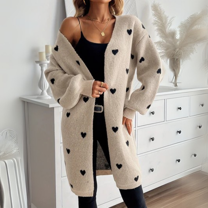 Levoire | Veste En Maille Avec Motif De Cœur