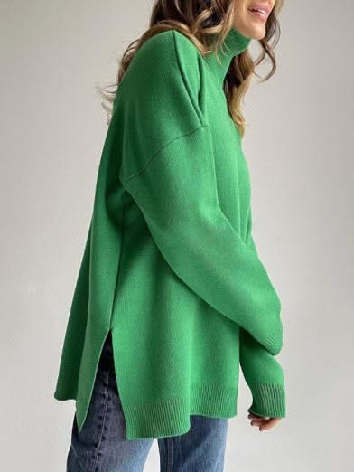 Levoire | Chemise À Col Long Grande Avec Fentes Latérales Vert