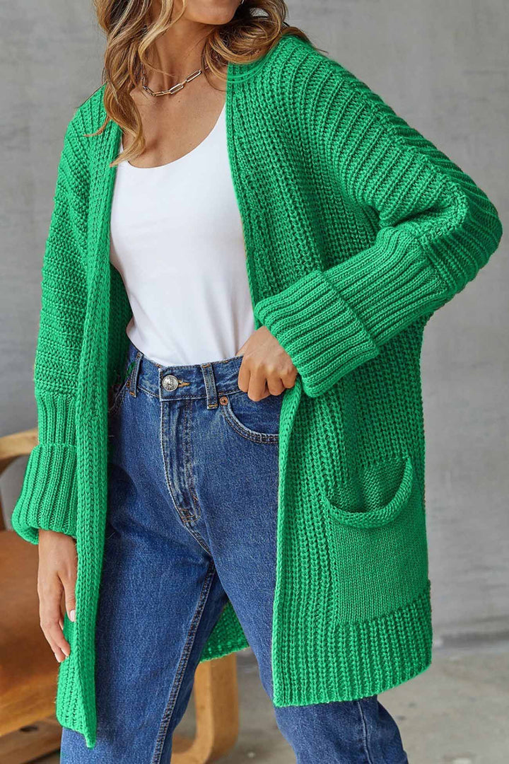 Levoire | Gilet Long À Ouverture Frontale Avec Fermeture À Nœud Pour Un Style Simple Vert