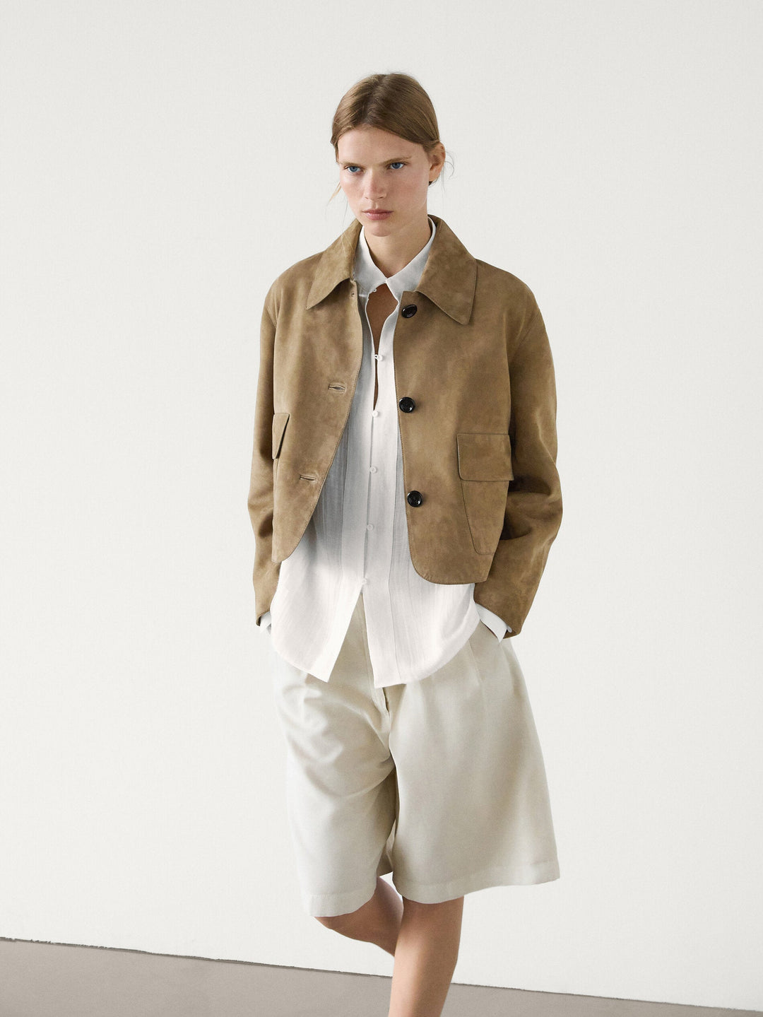 Levoire | Veste Cropped En Daim