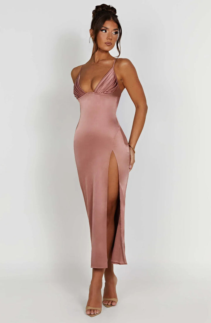 Levoire | Robe Midi Avec Bretelles Spaghetti Pour Un Look Tendance