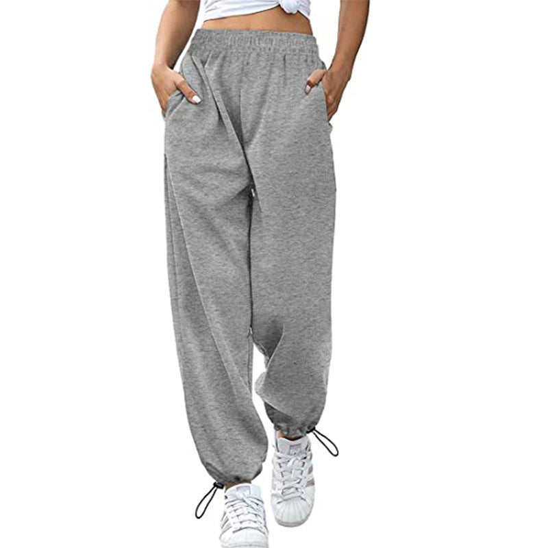 Levoire | Pantalon De Sport Pour Femmes Avec Jambe Large Et Cordon De Serrage Gris