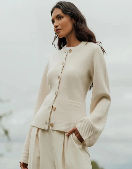 Levoire | Veste En Tricot Classique Beige