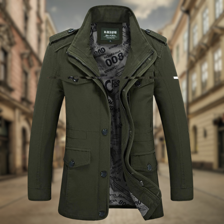 Levoire | Veste automnale mi-longue Vert Militaire
