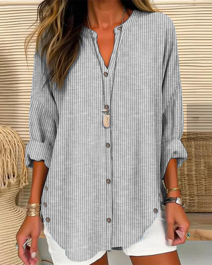 Levoire | Chemise À Manches Longues Avec Boutons Pour Femmes Gris