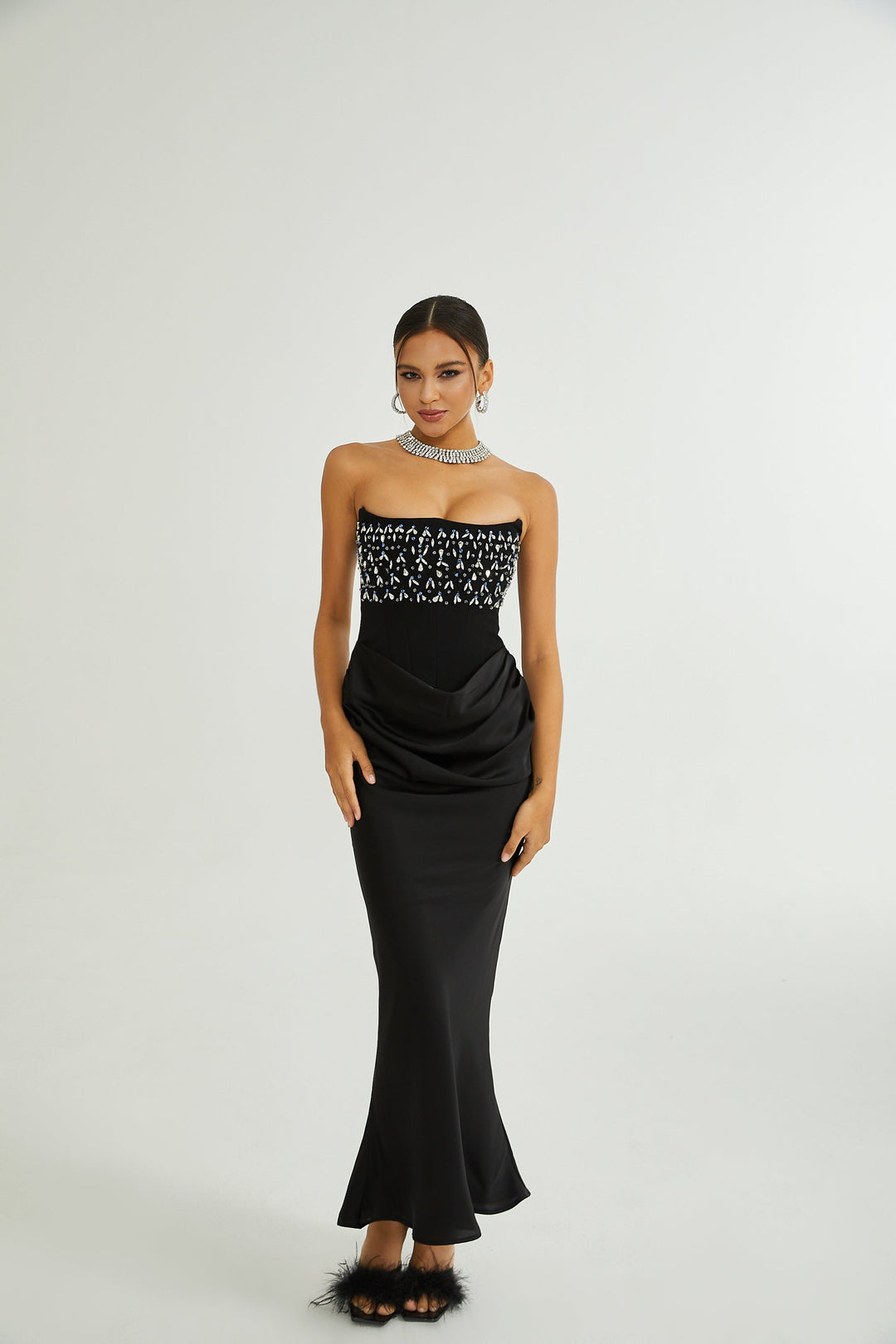 Levoire | Robe Maxi Ornée De Cristaux