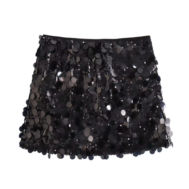 Levoire | Jupe Mini Avec Motif En Sequins Pour Femmes Noir