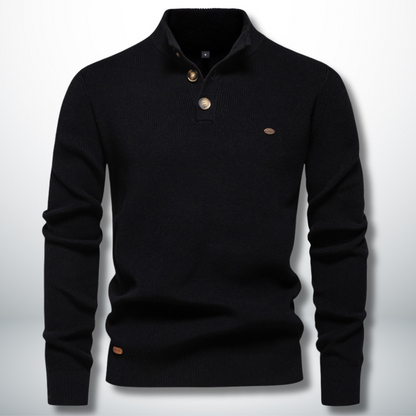 Levoire | Pull élégant et confortable avec des boutons Nero