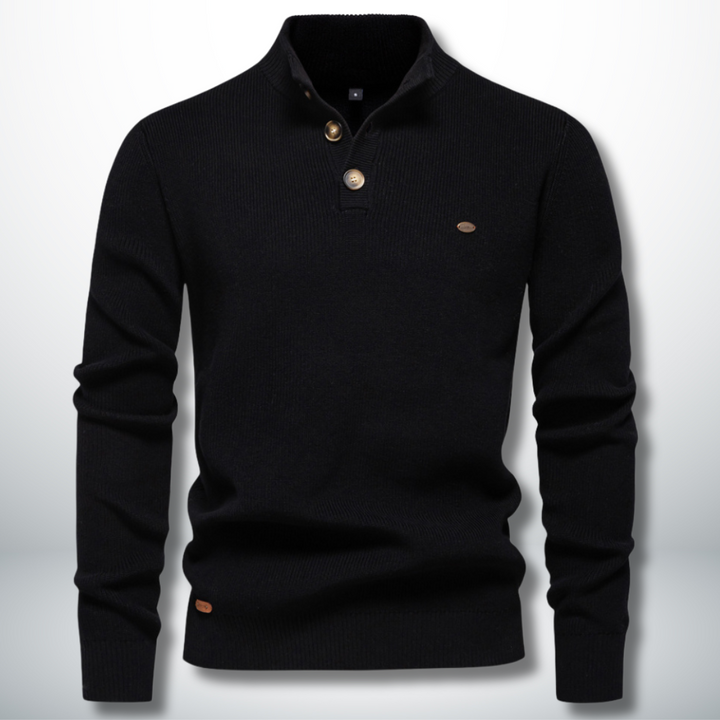 Levoire | Pull élégant et confortable avec des boutons Nero