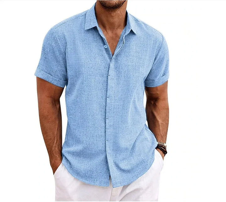 Levoire | Chemise en lin pour hommes Bleu