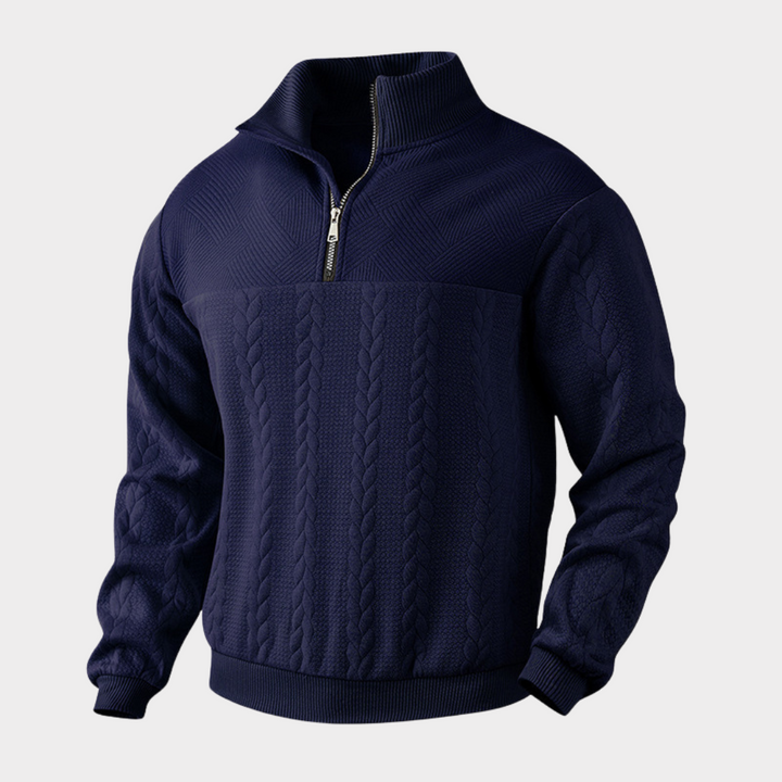 Levoire | Premium Quart De Zip Sweatshirt Bleu