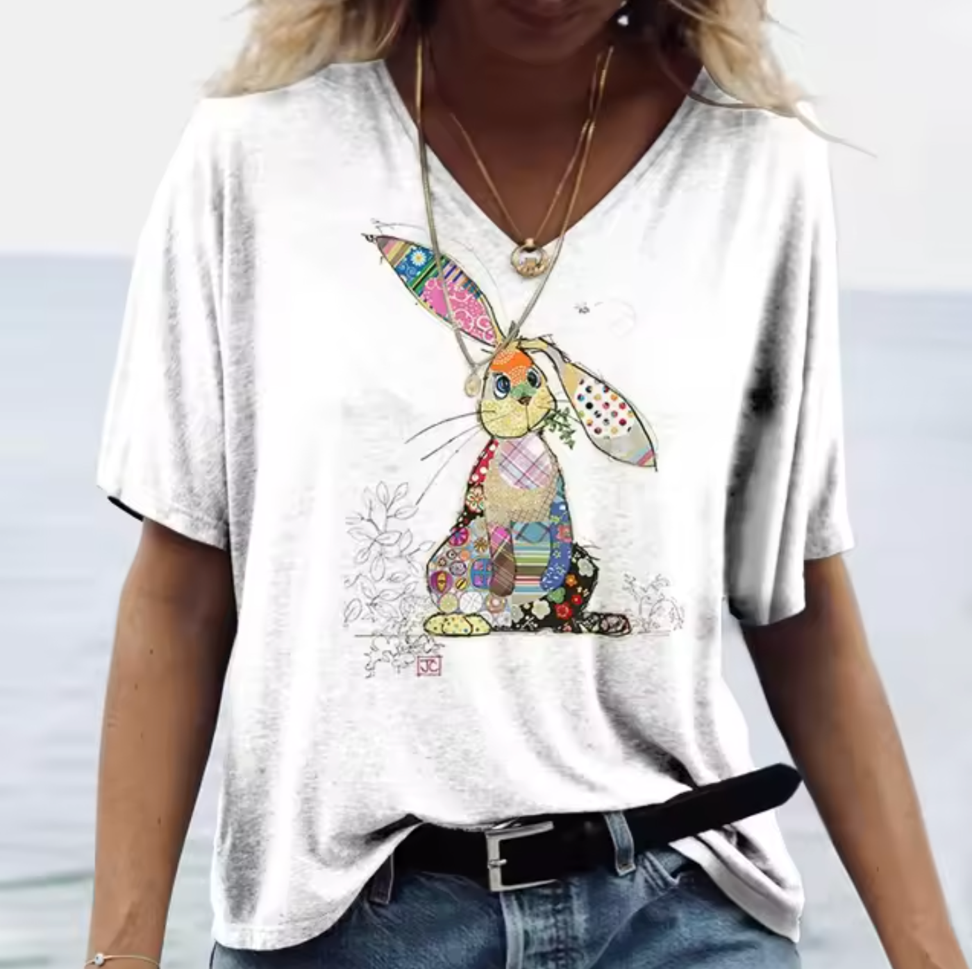 Levoire | T-Shirts Blancs Avec Motifs De Lapins Lapin blanc 2