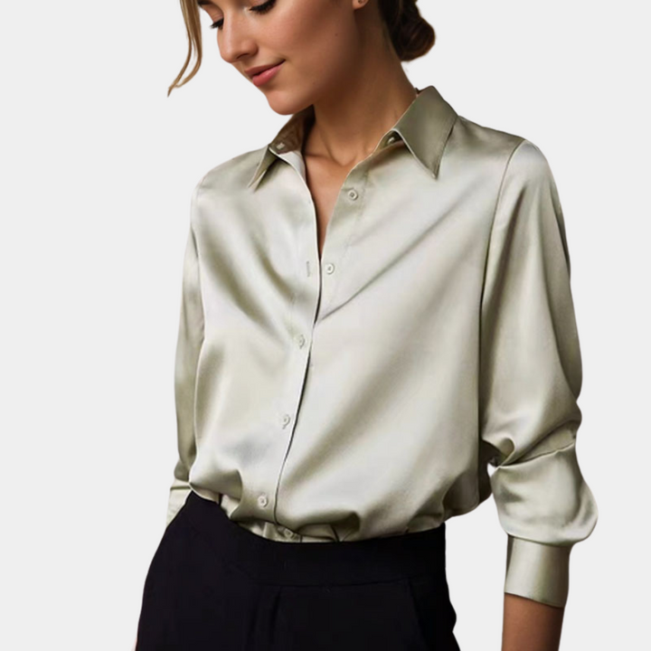 Levoire | Chemisier Élégant pour Femmes Blouse Classique Chic pour Femmes Vert