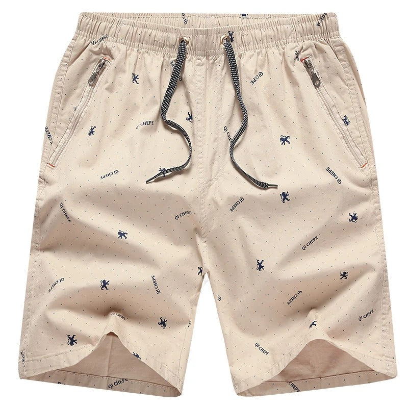 Levoire | Hommes Bleu Beige Maillot de bain avec poches zippées Shorts d'été hommes Braun
