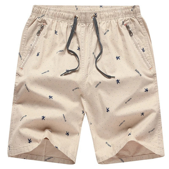 Levoire | Hommes Bleu Beige Maillot de bain avec poches zippées Shorts d'été hommes Braun