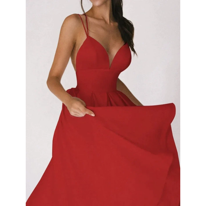 Levoire | Robe midi élégante pour événements du soir pour femmes Rot