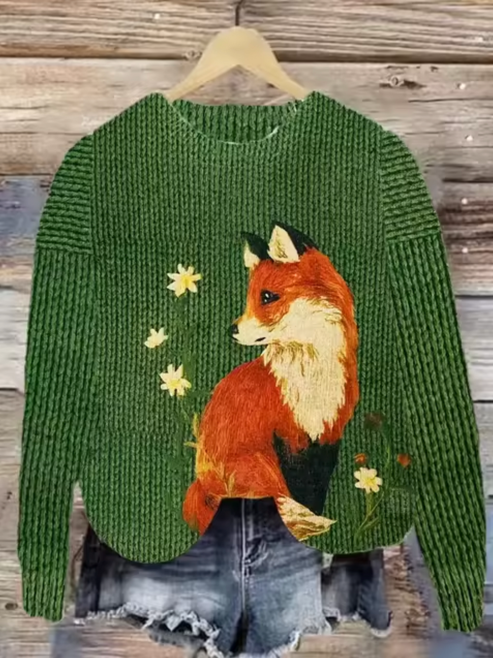 Levoire | Jersey Tricot Avec Impression 3D Vert – Renard