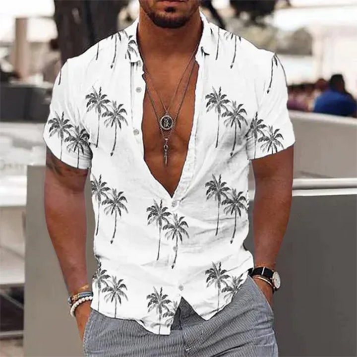 Levoire | Chemise d'été à manches courtes bouton en bas Blanc