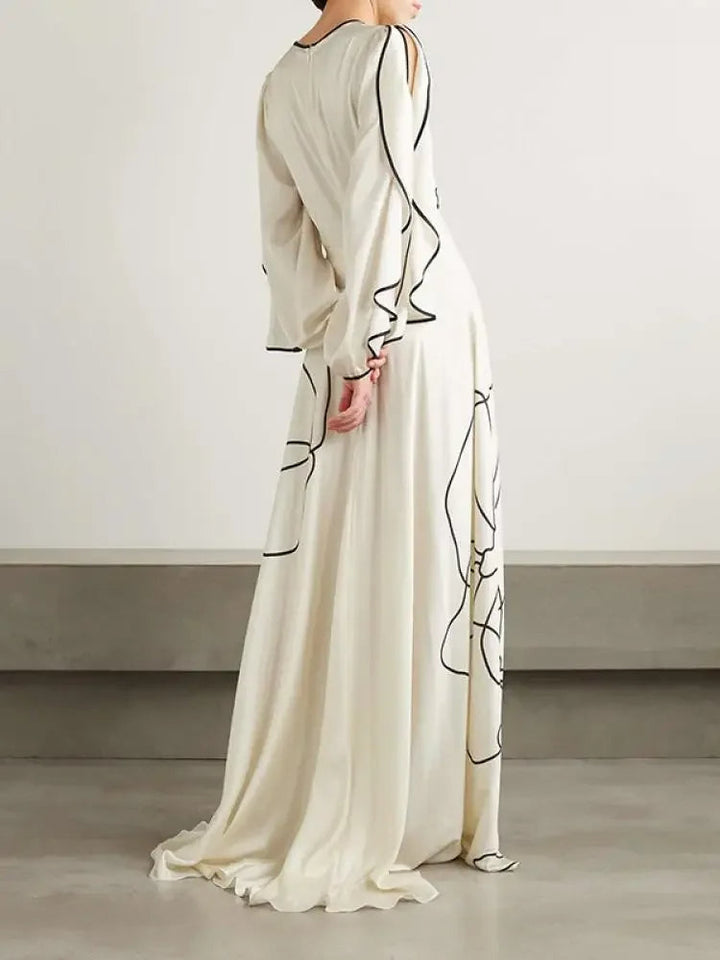 Levoire | Robe De Soirée Élégante Avec Des Bordures À Volants Et Motif Floral