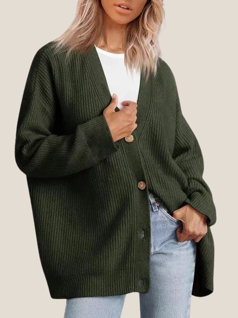 Levoire | Gilet Tricot Cocoon Confortable Vert