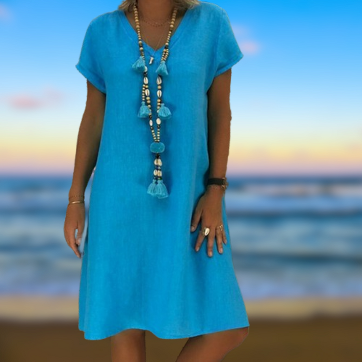 Levoire | Robe chic avec décolleté en V Azzurro
