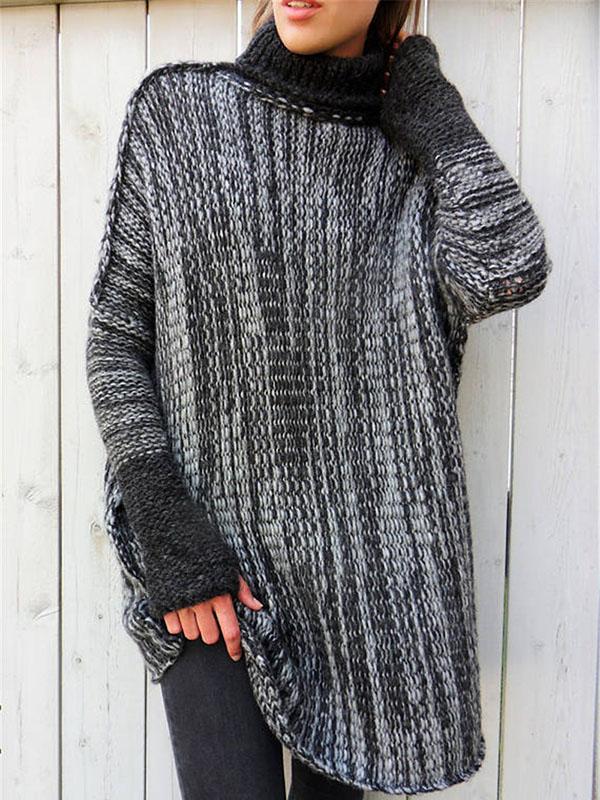 Levoire | Pull Col Roulé Avec Un Design Élégant Pour Femmes Gris Foncé