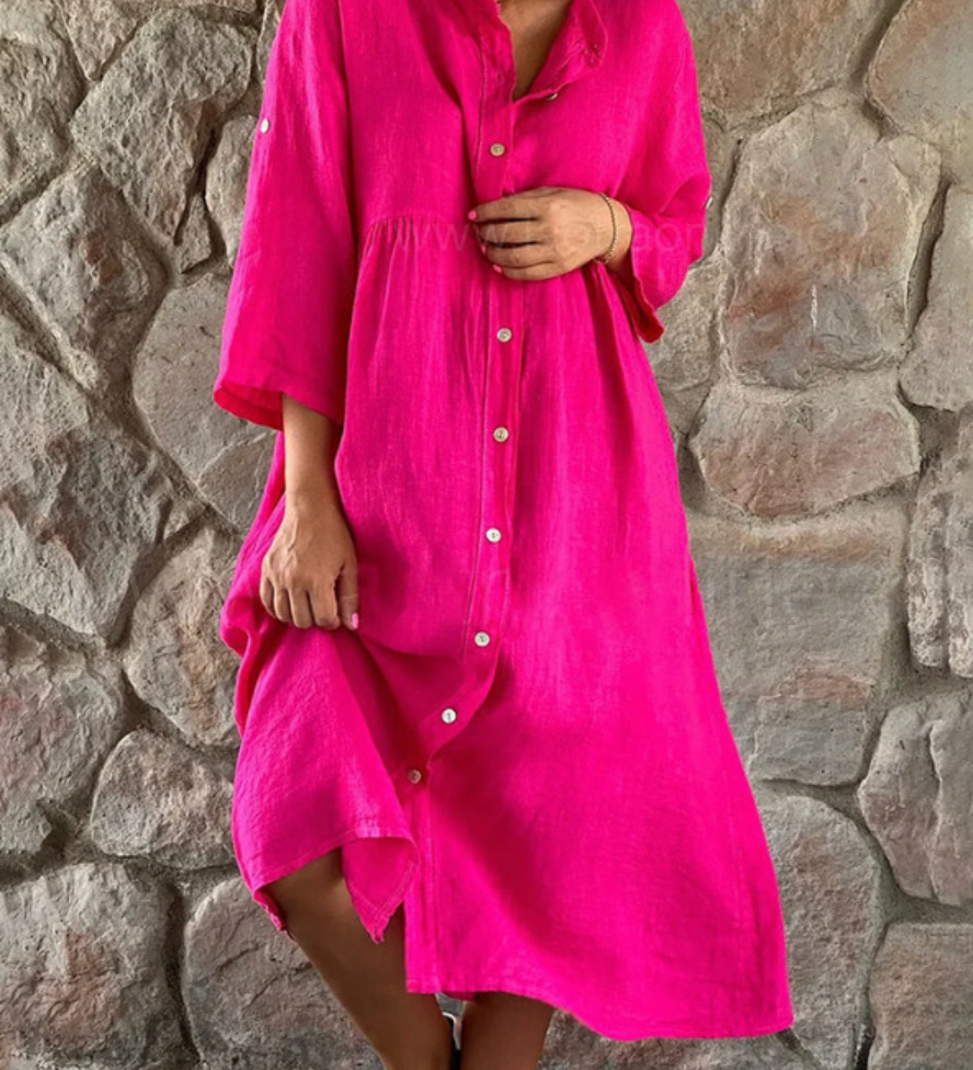 Levoire | Rento longue robe à boutons Rosa