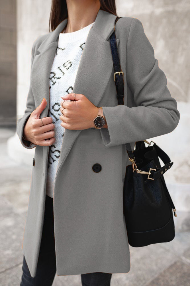 Levoire | Veste Élégante avec Revers Gris