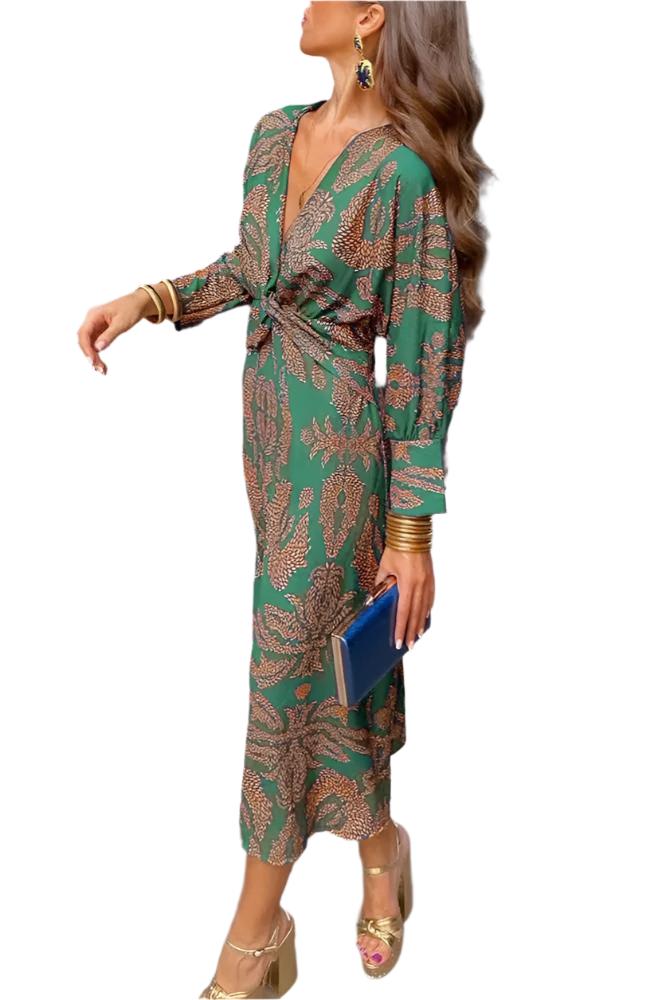 Levoire | Robe Décolletée En V Pour Femmes Vert