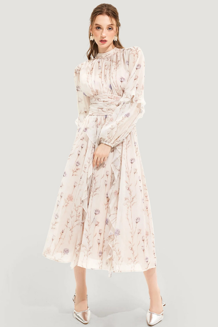 Levoire | Robe d'été à fleurs pour femmes avec jupe plissée