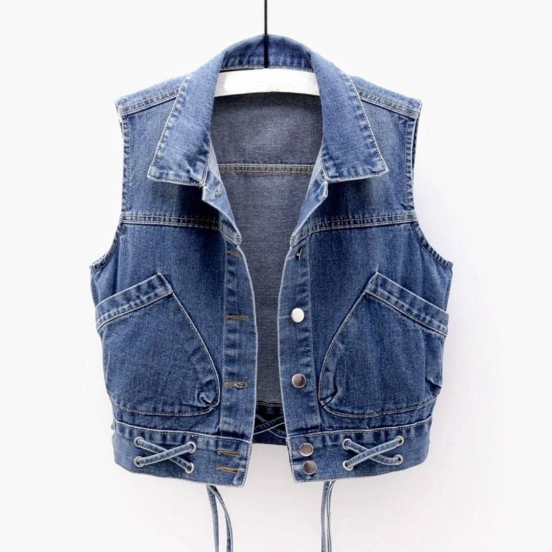 Levoire | Jeansjacke FR Frauen Rmellos Bleu foncé