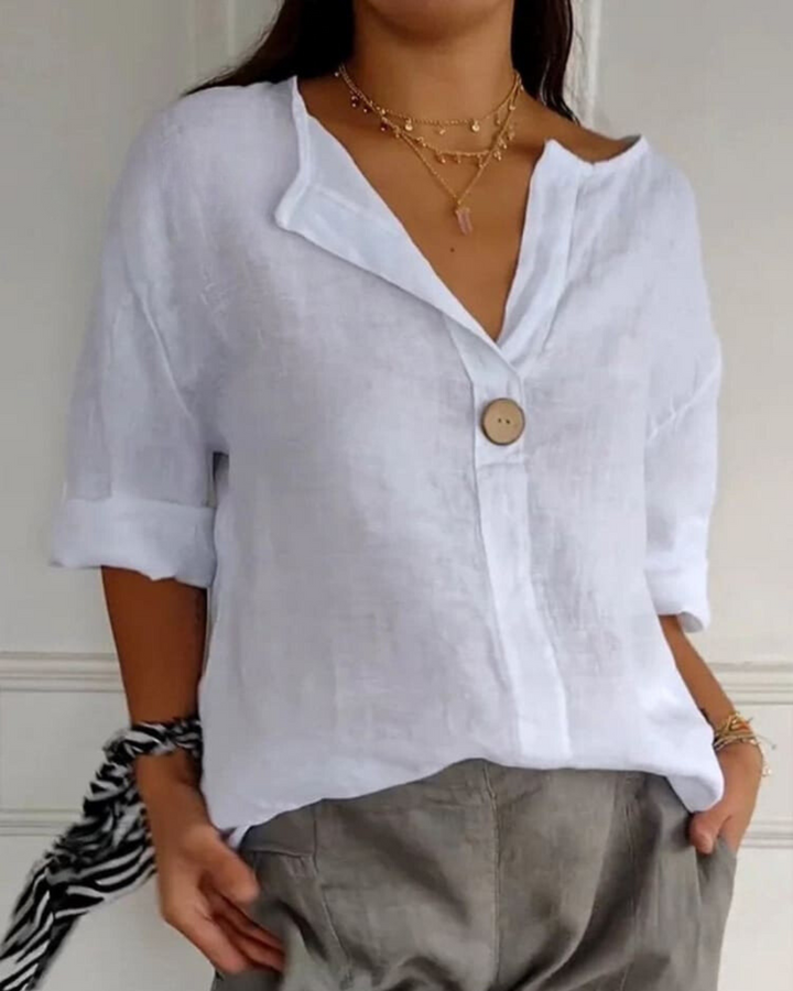 Levoire | Chemise Décontractée En Lin De Coton Blanc