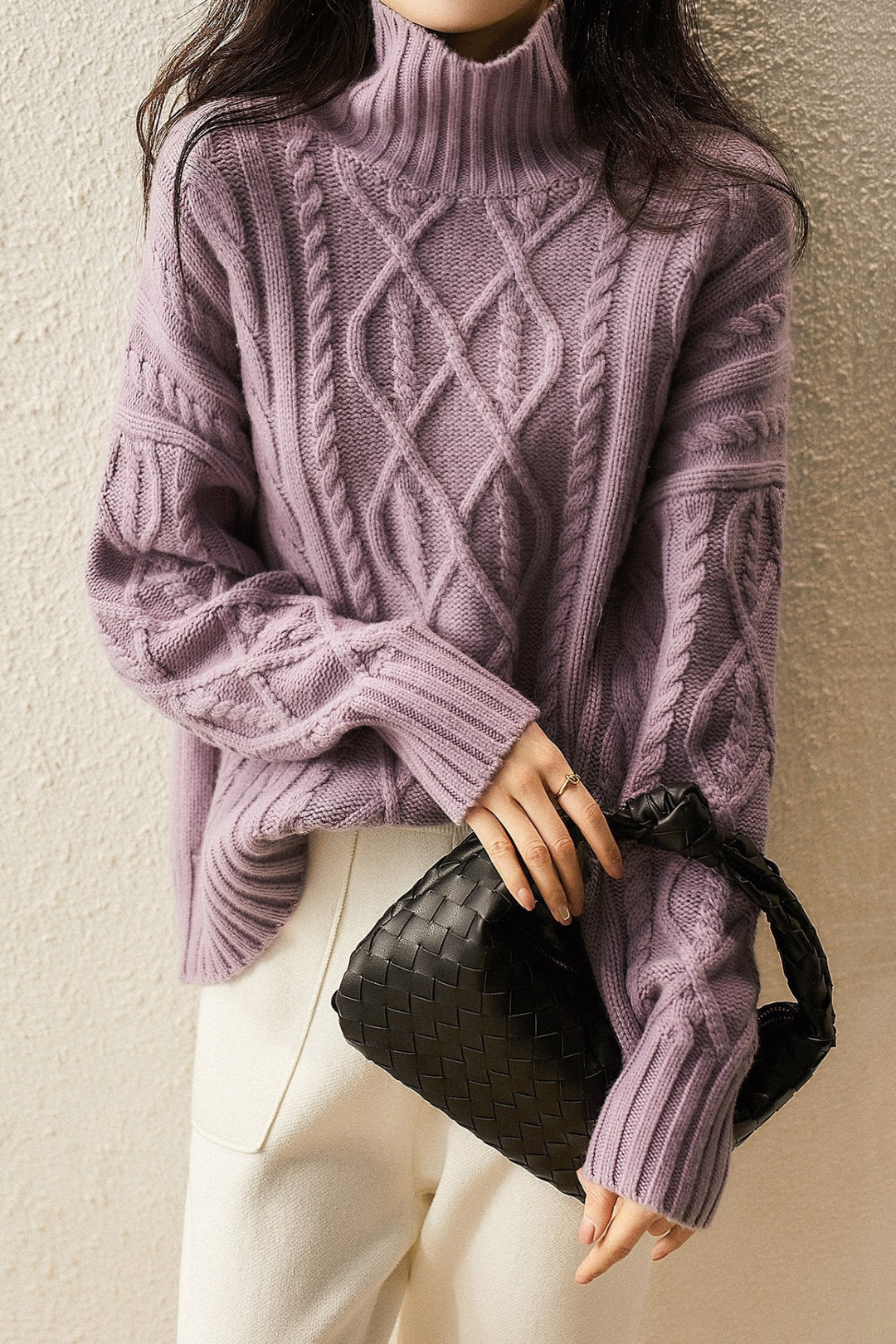 Levoire | Pull Avec Col Haut Femmes Chaud